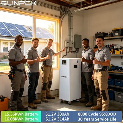 SUNPOK Home Energy Storage 48V 15kwh LiFePO4 Battery Pack 16kWh Mobile 51.2V 48 Volt 300ah 314Ah Lithium Iron Phosphate Battery