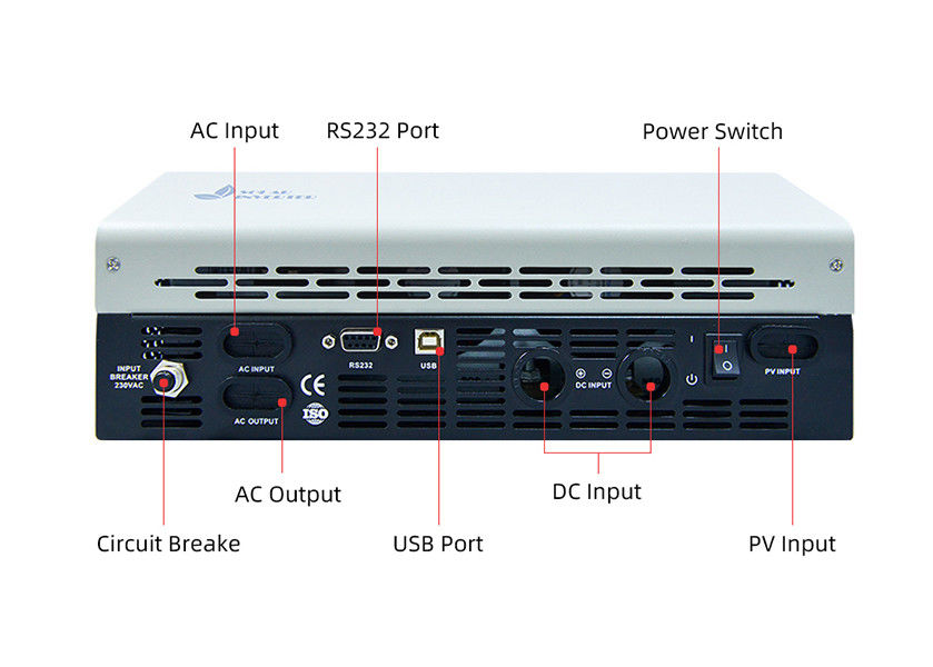 Επίδειξη LCD από την ενιαία φάση αναστροφέων 5kw 3kw 230V πλέγματος για τη ηλιακή ενέργεια