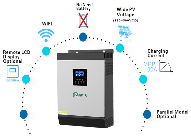 Από το υβρίδιο 3 KW 5 KW 10 KW ηλιακό σύστημα Uset πλέγματος Inverte ενιαίας φάσης 15 KW