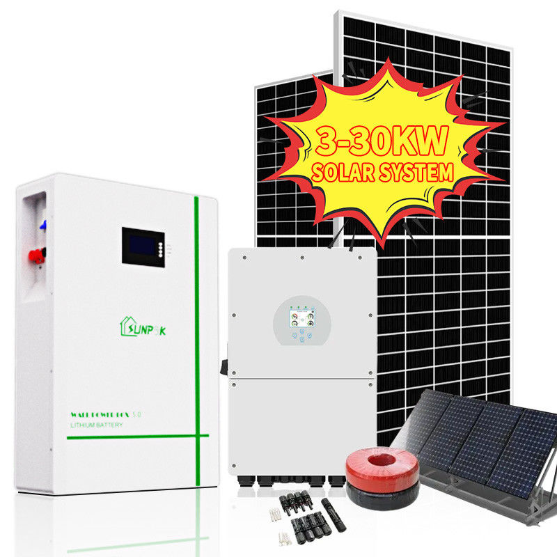 Ηλιακό εγχώριο σύστημα Sunpok 3kw 5kw 10kw σύστημα ηλιακής ενέργειας 10 KW για τα Prefab σπίτια