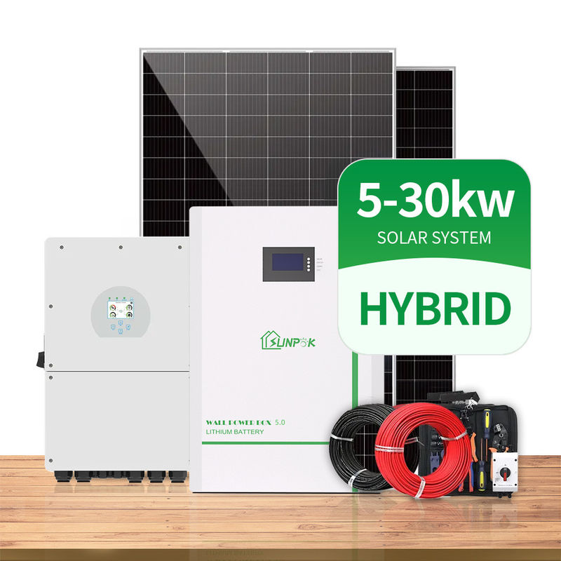 5KW 10KW 15KW επάνω τον υβριδικό τοίχο επιτροπής ηλιακής ενέργειας PV πλέγματος που τοποθετείται από με το σύστημα οικιακής αποθήκευσης