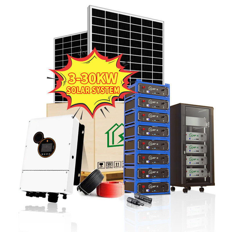 LiFePo4 υβριδική εξάρτηση 5kw 10kw 20kw ηλιακών συστημάτων από τα προϊόντα ηλιακής ενέργειας συστημάτων ηλιακής ενέργειας πλέγματος