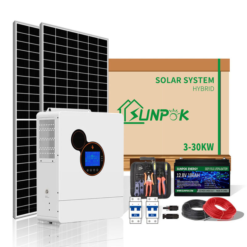 Ηλιακός 3KW 5KW 10KW συστημάτων οικιακής ηλιακής ενέργειας Sunpok ανεφοδιασμός ηλιακής ενέργειας ανανεώσιμης ενέργειας