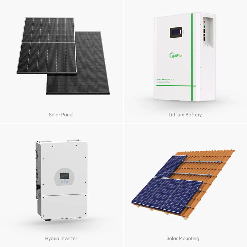 Ηλιακό εγχώριο σύστημα Sunpok 3kw 5kw 10kw σύστημα ηλιακής ενέργειας 10 KW για τα Prefab σπίτια