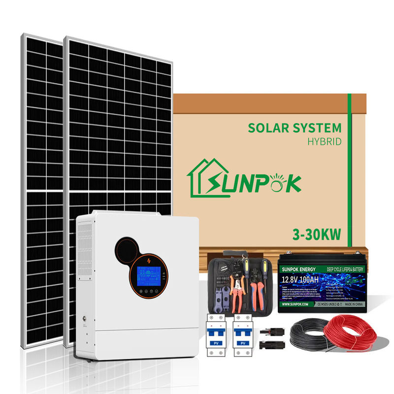 Έξυπνο υβριδικό ηλιακό σύστημα 10Kw 15Kw 20KW αναστροφέων από τα κατοικημένα συστήματα ηλιακής ενέργειας πλέγματος