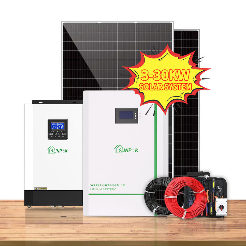 24V εγχώριο ηλιακό σύστημα 10KW 15KW 20KW 25KW 30KW από το υβριδικό σύστημα ηλιακής ενέργειας πλέγματος