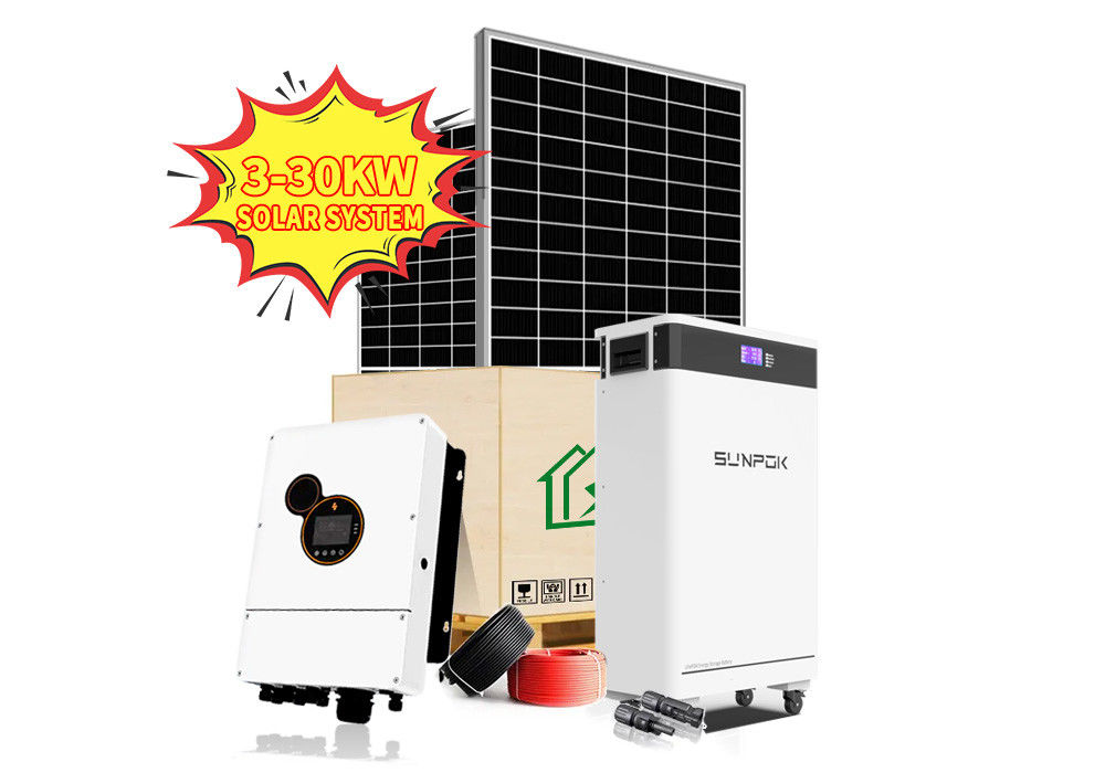 Ηλιακό Σύστημα 6.2kw Συμπλήρωμα 6.2KW 11KW Συμπλήρωμα Ηλιακού Κιτ Off Grid Ηλιακό Σύστημα Πάνελ για Οικιακό Ηλιακό Σύστημα Ενέργειας