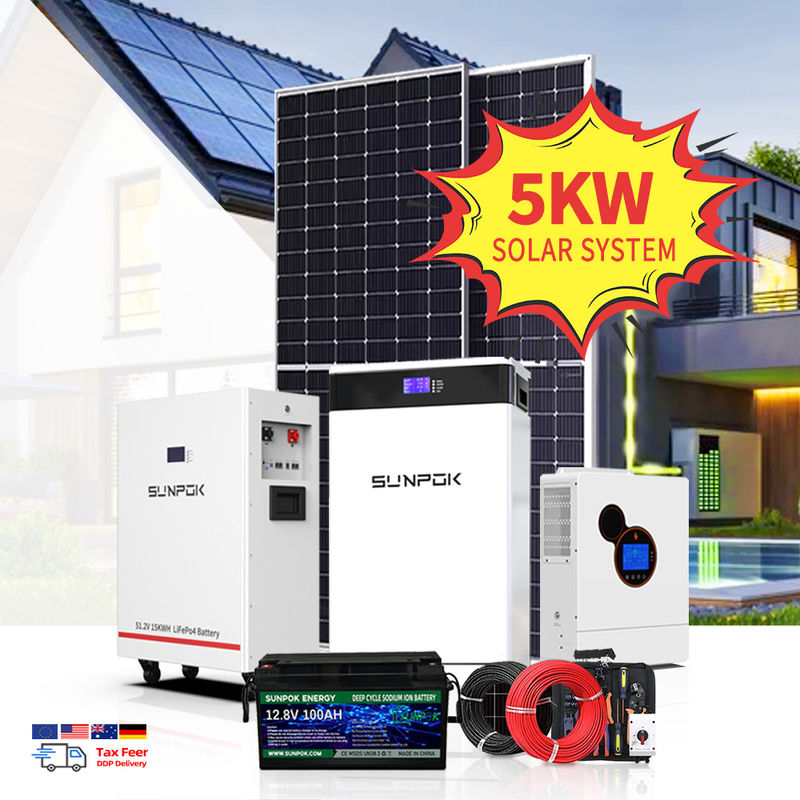 Εκτός δικτύου 10Kwh Συστήματα Ηλιακής Ενέργειας στην οροφή 15Kw 10Kw 5Kw Συστήματα Υβριδικής Εκτός δικτύου πλήρους συνόλου Κόστος