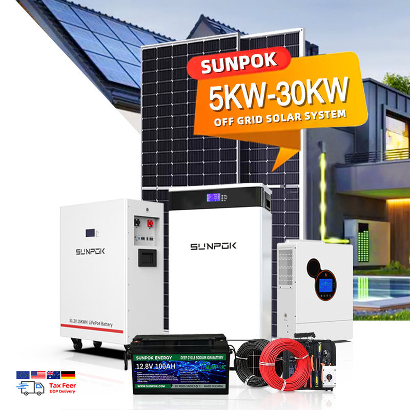 5KW 10KW Ηλιακό πάνελ Συμπλήρωμα Συστήματος Ηλιακής Ενέργειας Συστήματος Συμπλήρωμα Υβριδικής Ηλιακής Ενέργειας Αποθήκευση Ηλιακό πάνελ Συστήματος για το σπίτι
