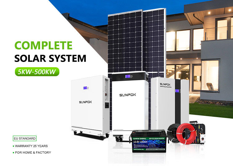 Υβριδικός μετατροπέας Ηλιακό Σύστημα 10kw 50kw 500kw Λιθιοϊονική μπαταρία Θόρυβα Εγκατάσταση Οικιακή χρήση