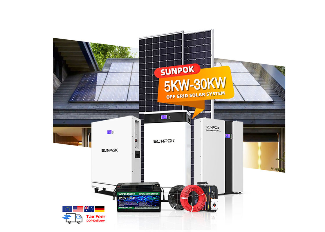 Ηλιακό σύστημα εκτός δικτύου 6000W 10Kw 15Kw 20Kw Υβριδικό τριφασικό ηλιακό σύστημα
