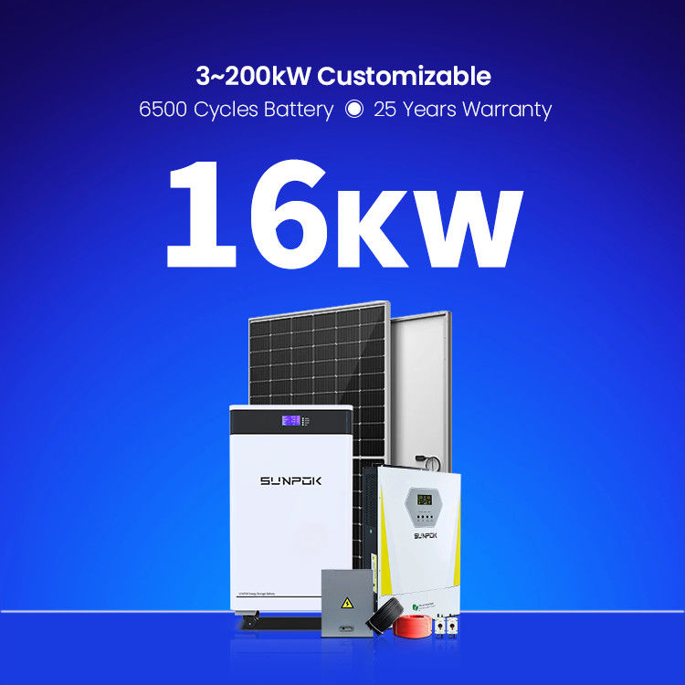 Συστήματα Ηλιακής Ενέργειας 15Kva 16KW 18KW Συμπλήρωμα Οικιακών Υβριδικών Συστημάτων Ηλιακής Ηλιακής Ηλιακής Ενέργειας
