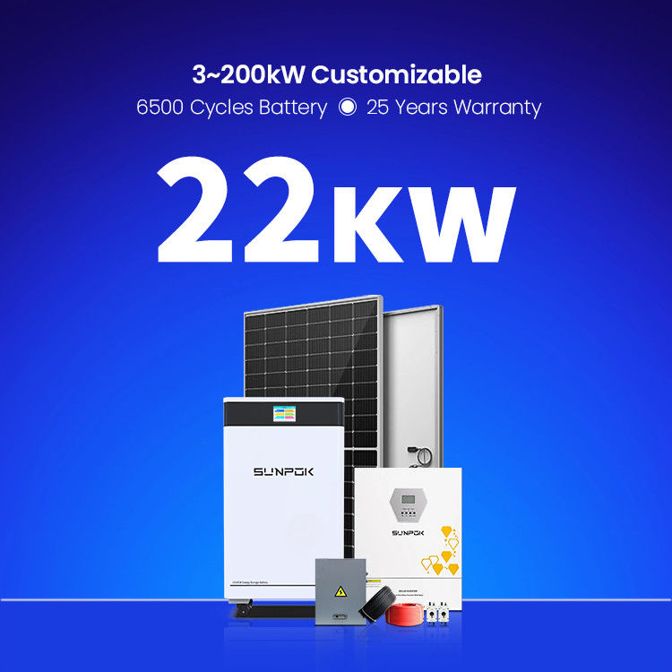Συμπλήρωμα Ηλιακού Συστήματος 10KW 3.5kw 6.2kw 11kw 22kw Ηλιακό Πίνακα Κιτ Υβριδικό Off Grid Οικιακό Ηλιακό Σύστημα Ενέργειας