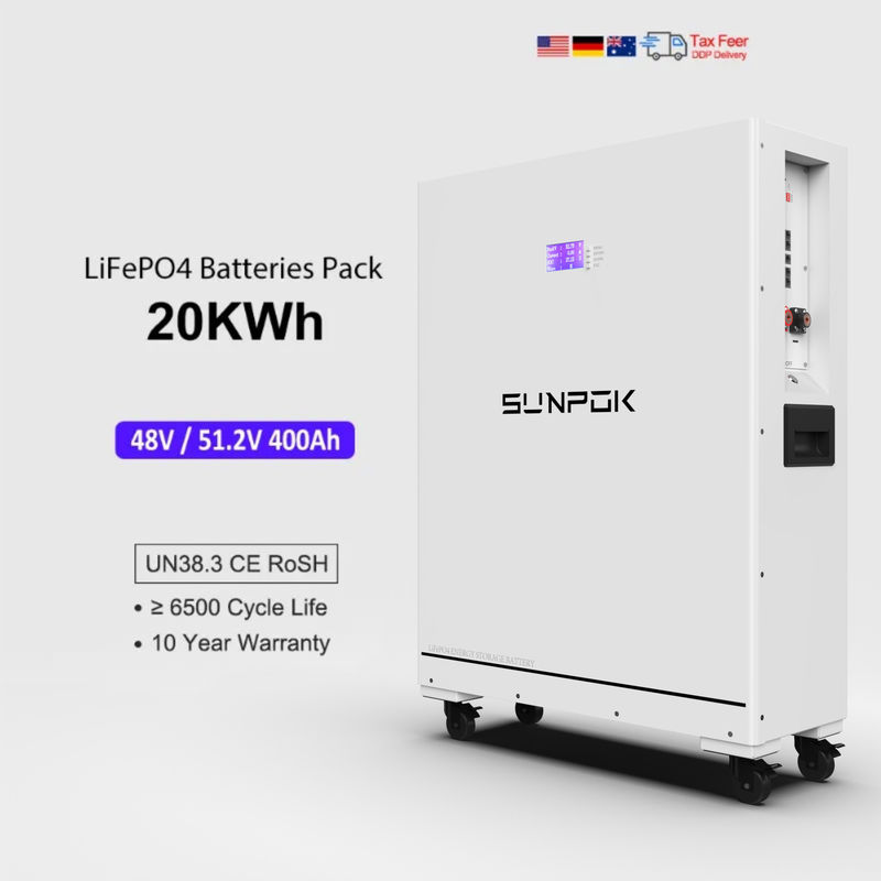 Συστοιχία μπαταριών λιθίου 48V 400Ah για ηλιακή ενέργεια 20kwh, Σύστημα ηλιακής ενέργειας 48V 400Ah LiFePO4 Μπαταρία αποθήκευσης ενέργειας