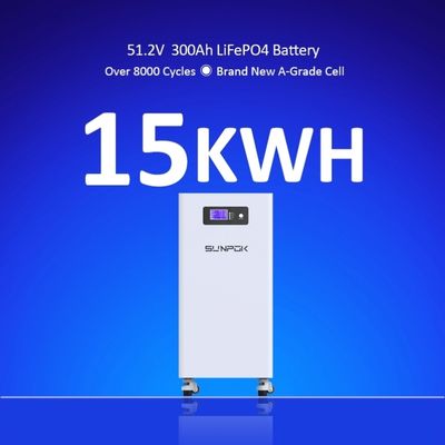 51.2V 48V 300Ah LiFePO4 Lithium Ion Iron Phosphate Battery Floor-Standing 15KW Solar Energy Storage Battery