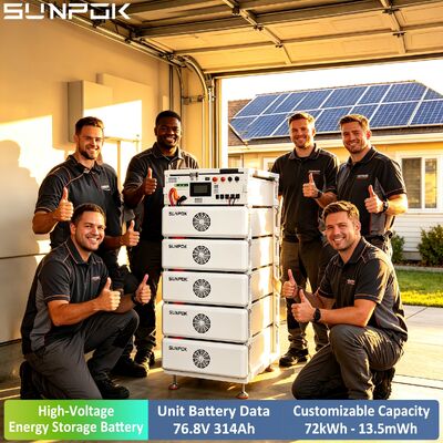 Sunpok Commercial Boost Lithium Battery 76.8V 314AH Υψηλή τάση 76.8V 314Ah 100kwh 200kwh 500kwh Σύστημα μπαταρίας LiFePO4