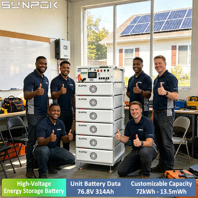 SUNPOK Lifepo4 Συσκευή μπαταρίας 76.8V 314Ah Λιθιοϊονικό Συστήμα Αποθήκευσης Ενέργειας Σπίτι Ess Συστήματα Αποθήκευσης Ενέργειας