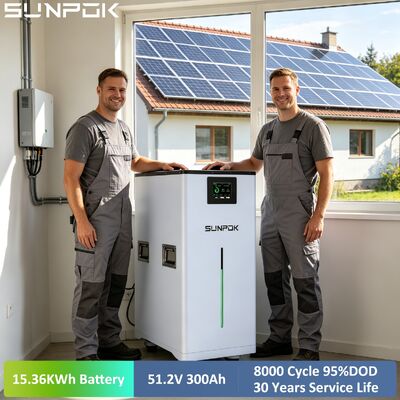 SUNPOK 51.2v 300ah Lifepo4 Lithium Battery 15kwh Floor Mounted Battery Home Energy Storage Battery for Solar System